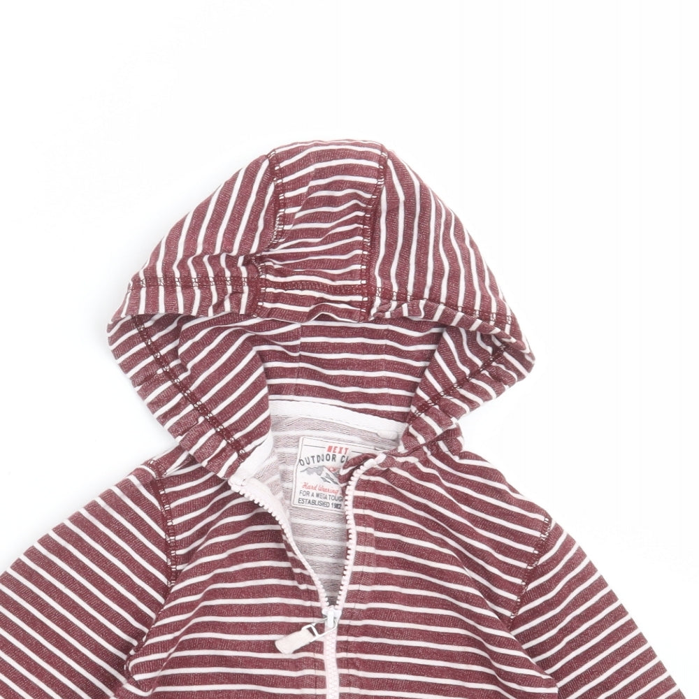 NEXT Boys Purple Striped Cotton Full Zip Hoodie Size 2-3 Years  Zip