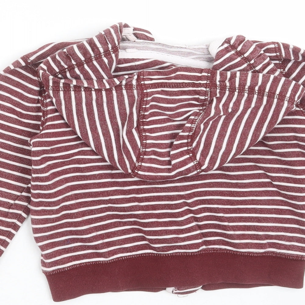 NEXT Boys Purple Striped Cotton Full Zip Hoodie Size 2-3 Years  Zip