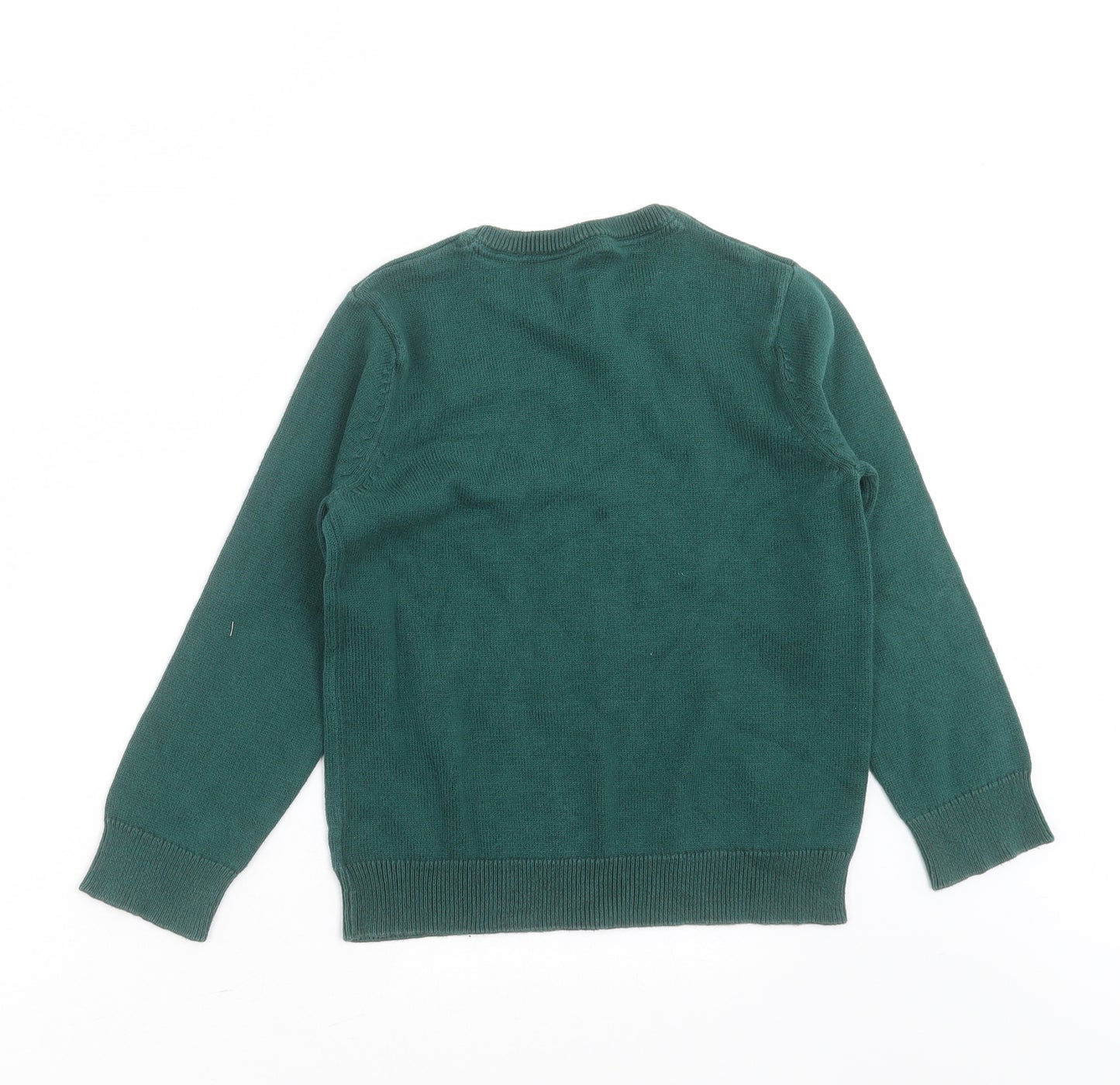 Mothercare Boys Green Round Neck  Cotton Pullover Jumper Size 7-8 Years   - dinosaur