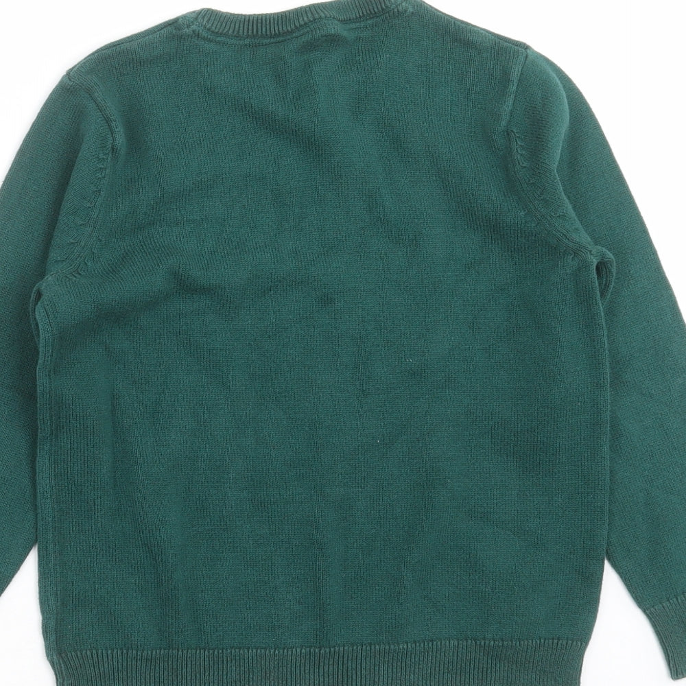 Mothercare Boys Green Round Neck  Cotton Pullover Jumper Size 7-8 Years   - dinosaur