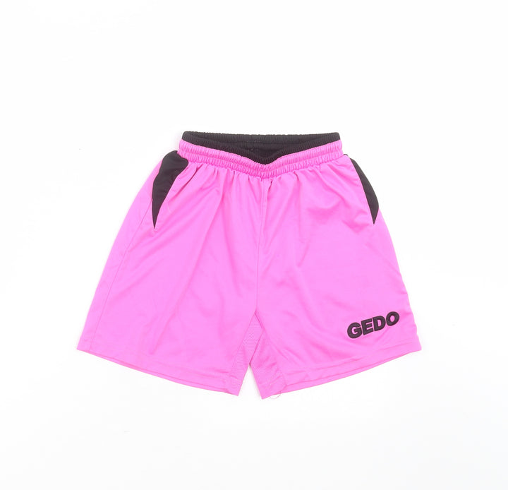 gedo Womens Pink Polyester Athletic Shorts L3 in Regular - 3xs