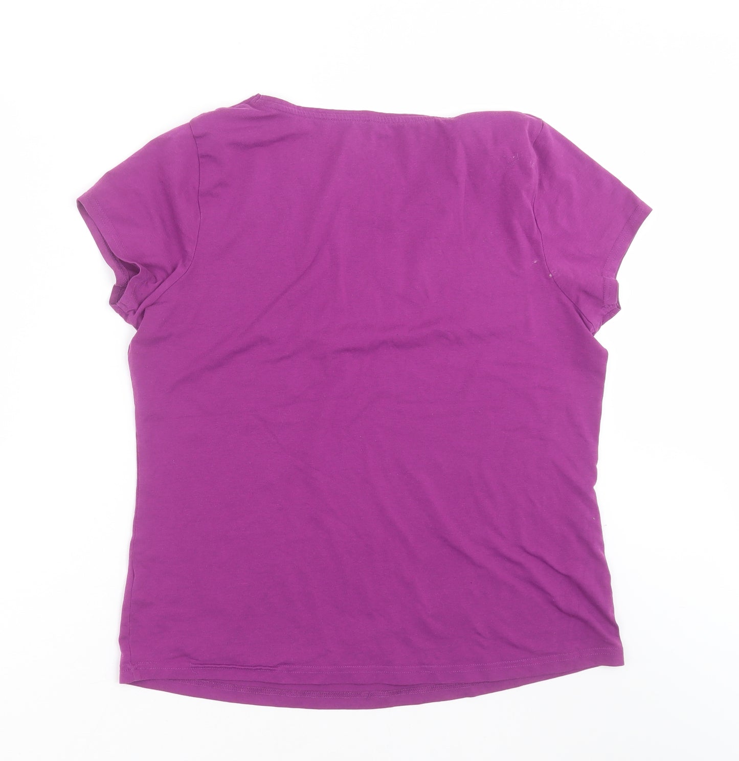 George Womens Purple  Polyester Basic T-Shirt Size 18 Round Neck