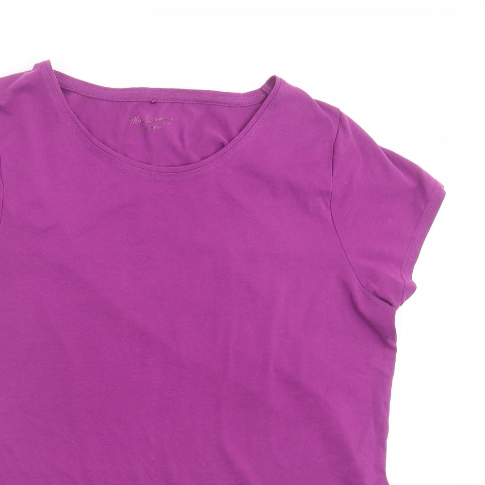 George Womens Purple  Polyester Basic T-Shirt Size 18 Round Neck