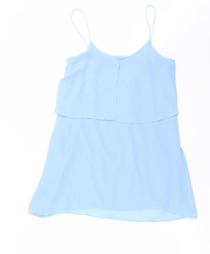 Mango Womens Blue  Polyester Camisole Blouse Size S V-Neck