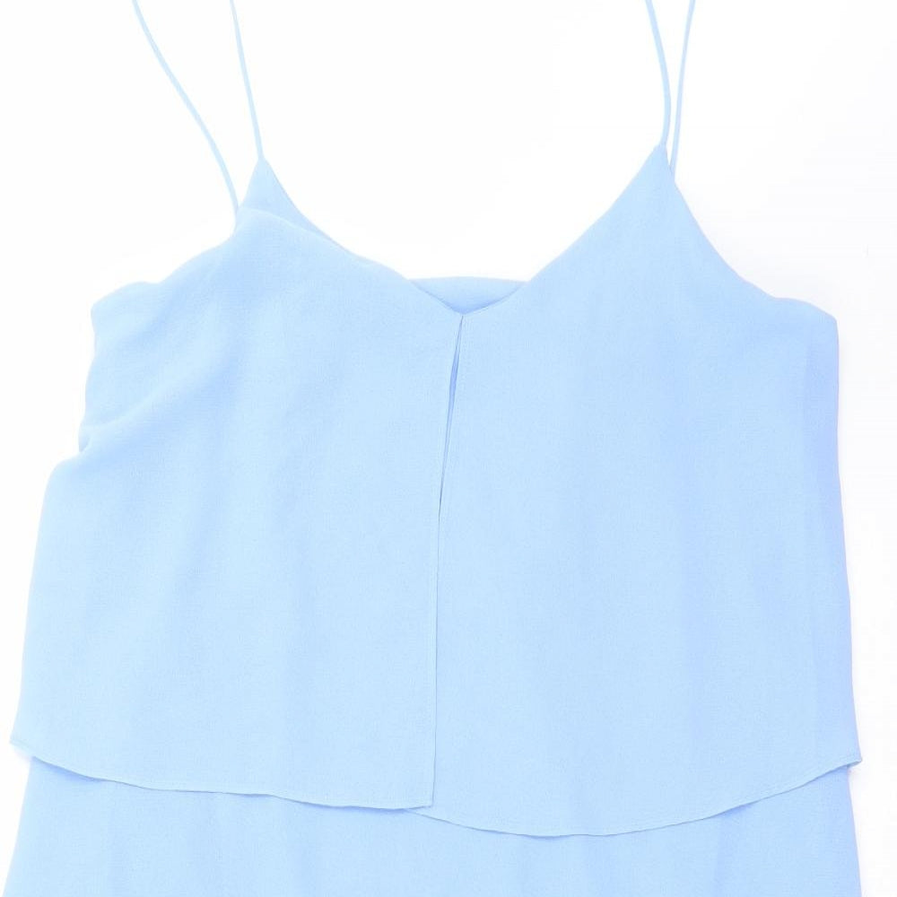 Mango Womens Blue  Polyester Camisole Blouse Size S V-Neck