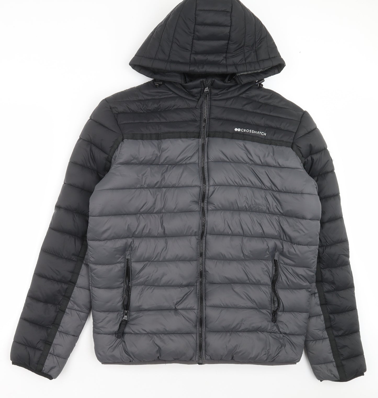 Crosshatch Mens Grey   Puffer Jacket Jacket Size XL  Zip