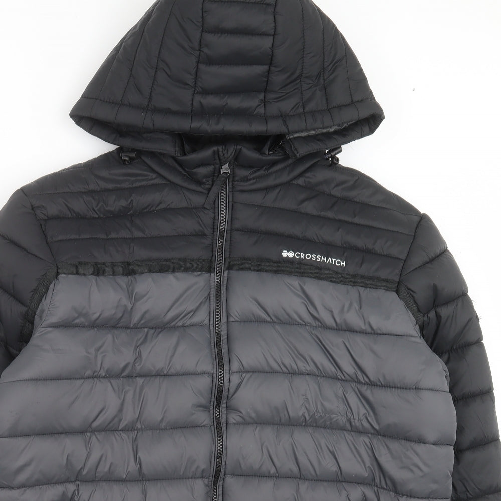 Crosshatch Mens Grey   Puffer Jacket Jacket Size XL  Zip