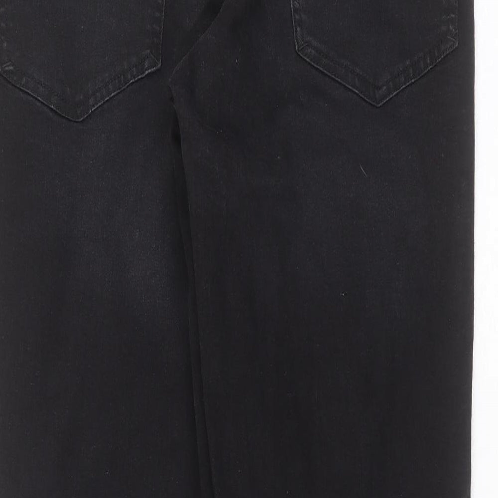 F&F Mens Black  Cotton Straight Jeans Size 36 in L30 in Relaxed Zip - Loose Fit