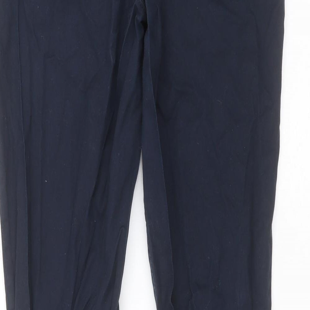 ASOS Mens Blue  Cotton Chino Trousers Size 34 in L32 in Regular Button