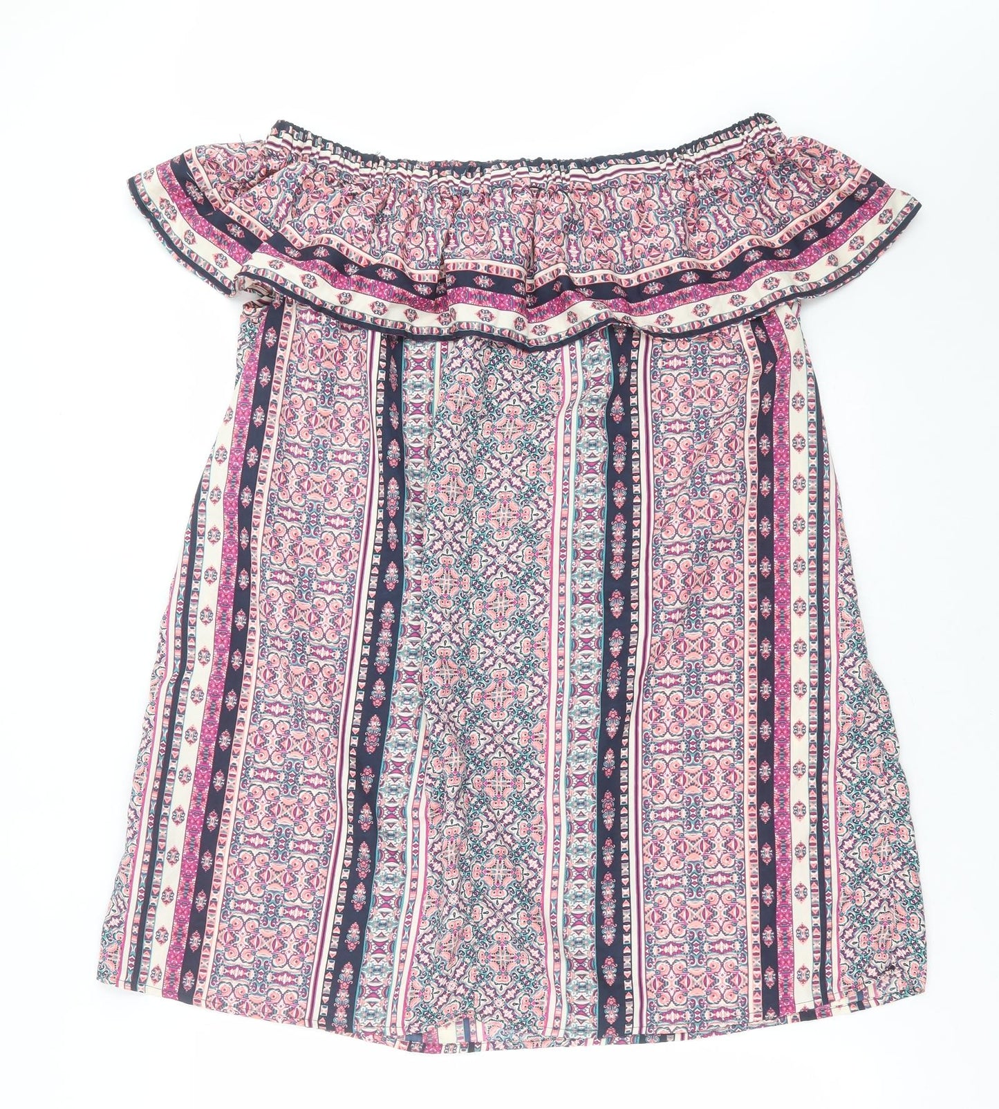 Primark Womens Multicoloured Geometric Polyester Trapeze & Swing  Size 16  Off the Shoulder