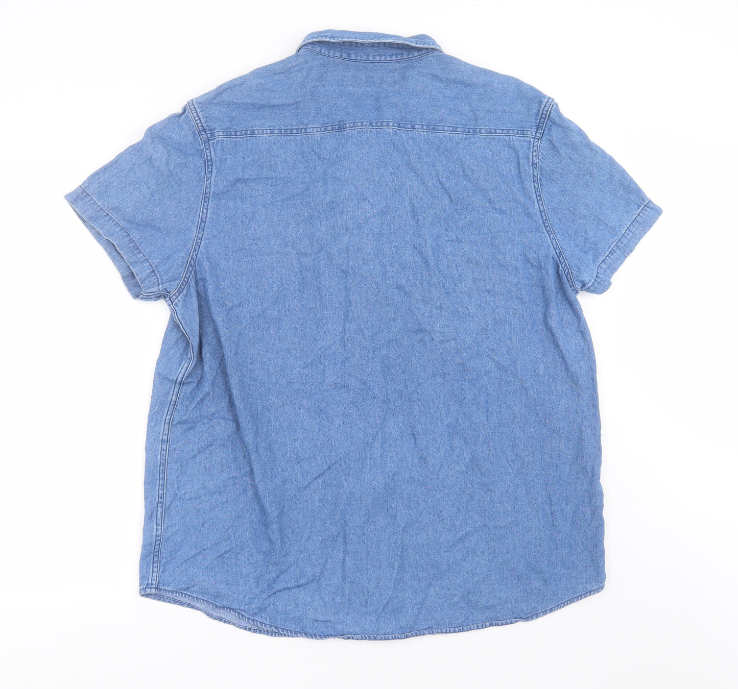 Cedar Wood State Mens Blue  Cotton  Button-Up Size 2XL Collared Button