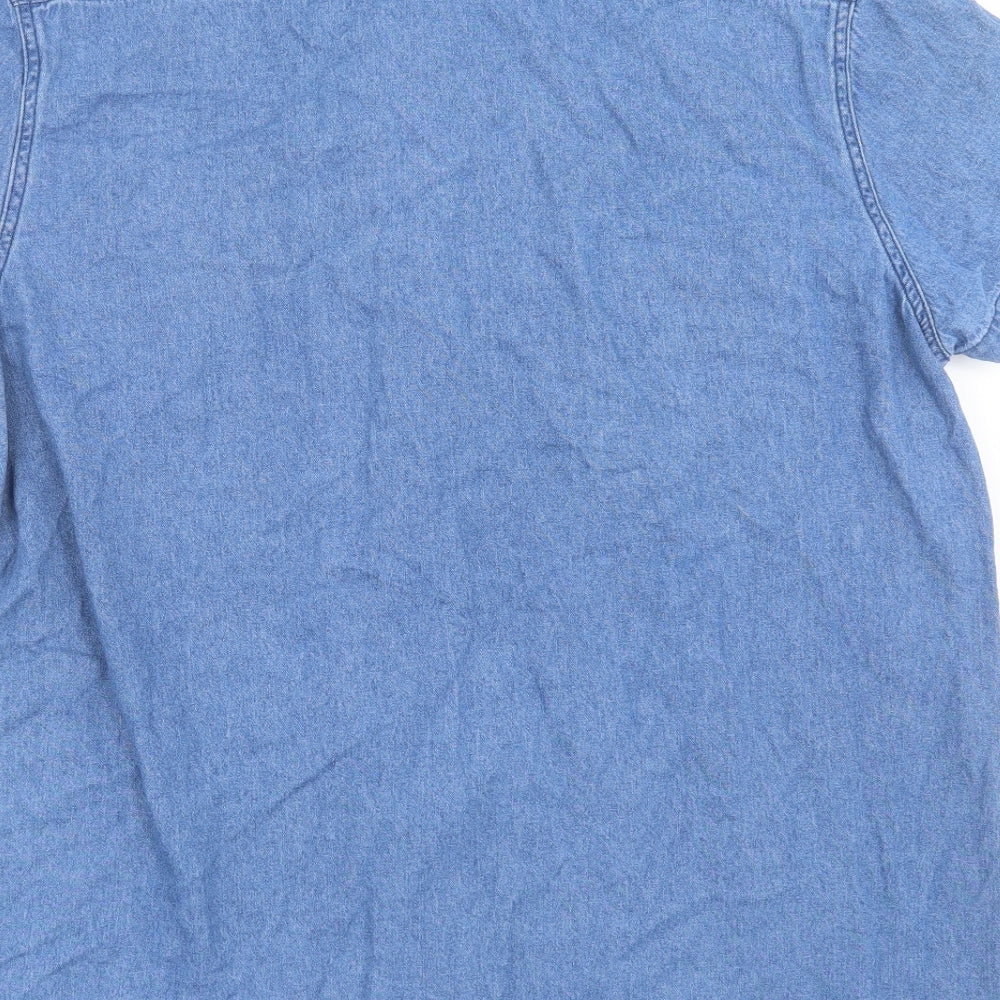 Cedar Wood State Mens Blue  Cotton  Button-Up Size 2XL Collared Button