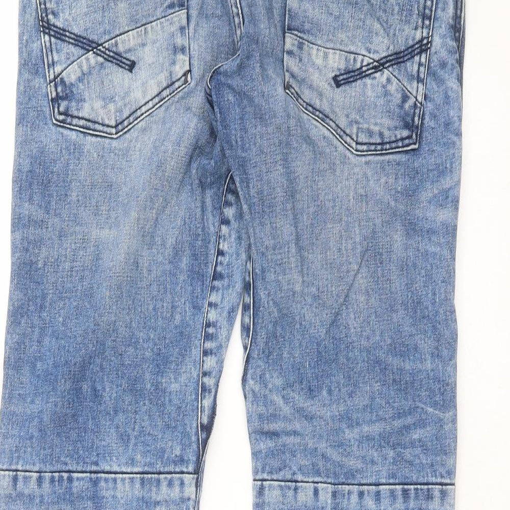 F&F Mens Blue  Cotton Straight Jeans Size 30 in L30 in Regular Button