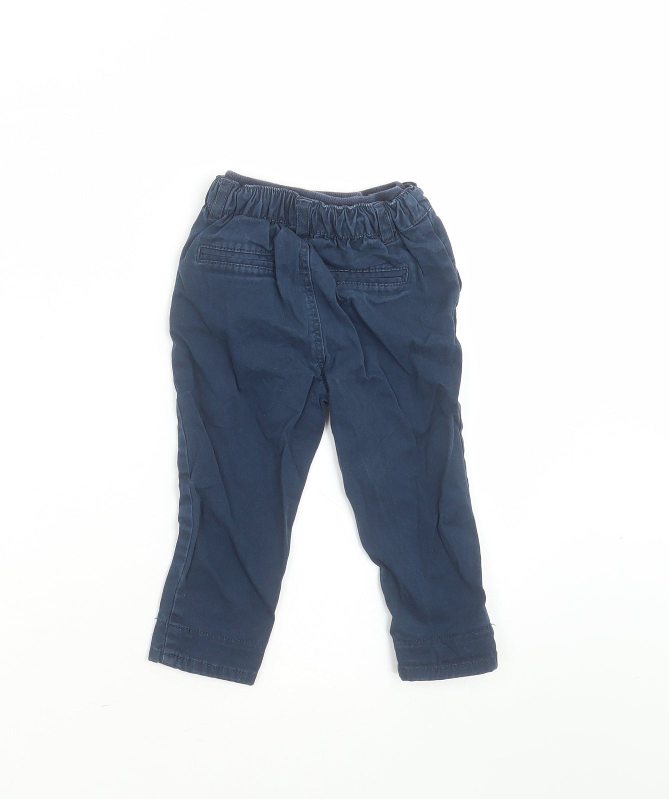Mothercare Baby Blue  Cotton  Trousers Size 9-12 Months   - jogger waist