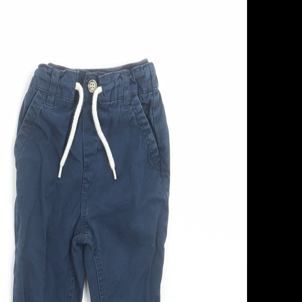 Mothercare Baby Blue  Cotton  Trousers Size 9-12 Months   - jogger waist