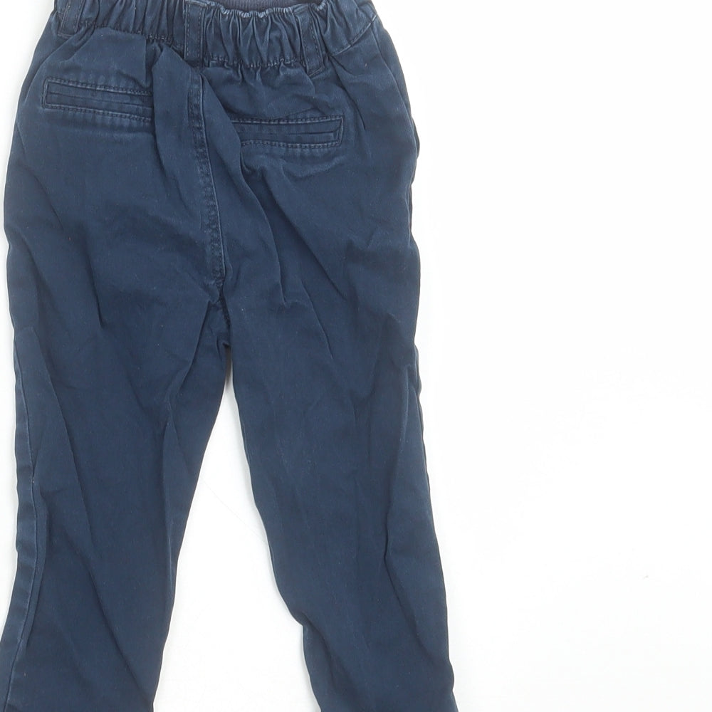 Mothercare Baby Blue  Cotton  Trousers Size 9-12 Months   - jogger waist