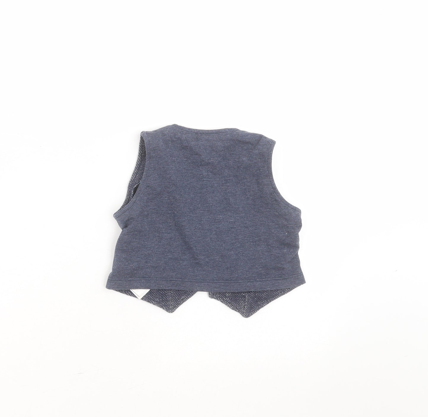 NEXT Baby Blue Herringbone  Gilet Waistcoat Size 3-6 Months   Button