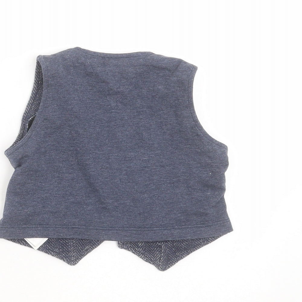 NEXT Baby Blue Herringbone  Gilet Waistcoat Size 3-6 Months   Button