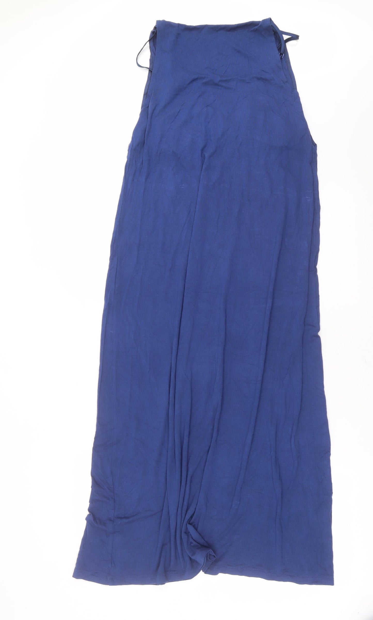 Marks and Spencer Womens Blue Solid Viscose Top Gown Size 16   - lace detail