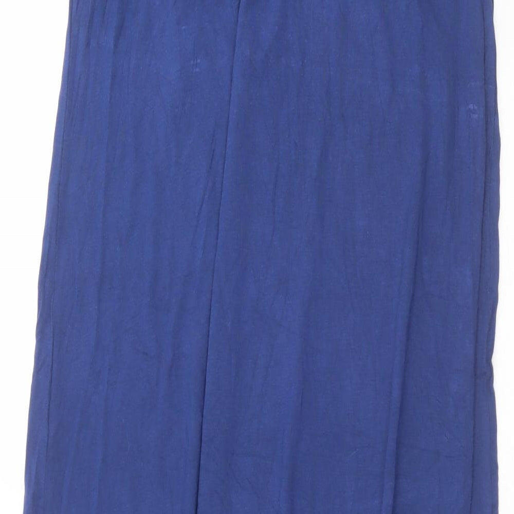 Marks and Spencer Womens Blue Solid Viscose Top Gown Size 16   - lace detail