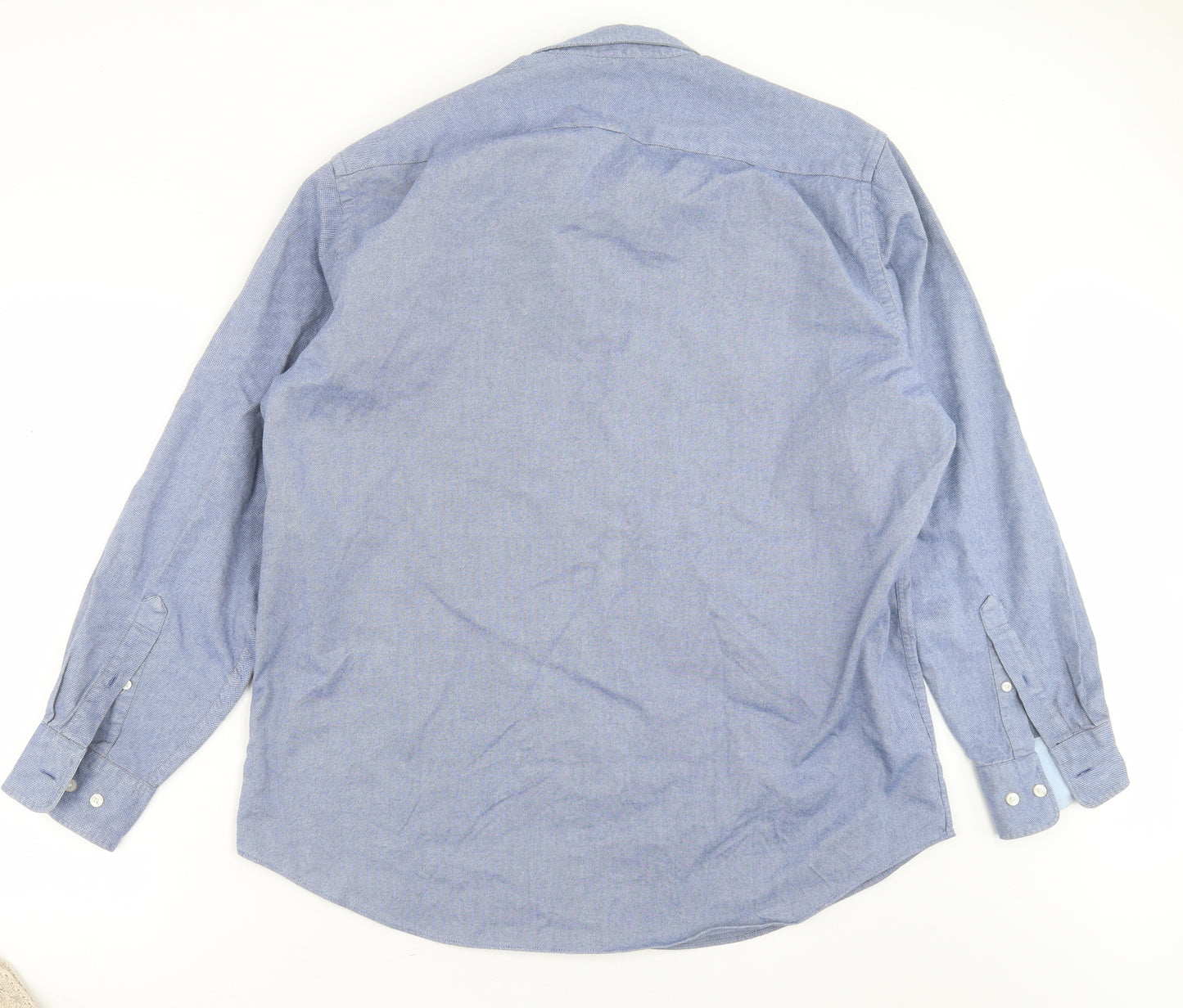 Charles Tyrwhitt Mens Blue  Cotton  Button-Up Size XL Collared Button