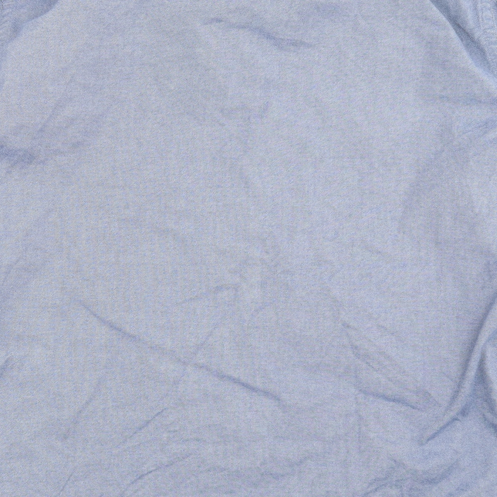 Charles Tyrwhitt Mens Blue  Cotton  Button-Up Size XL Collared Button