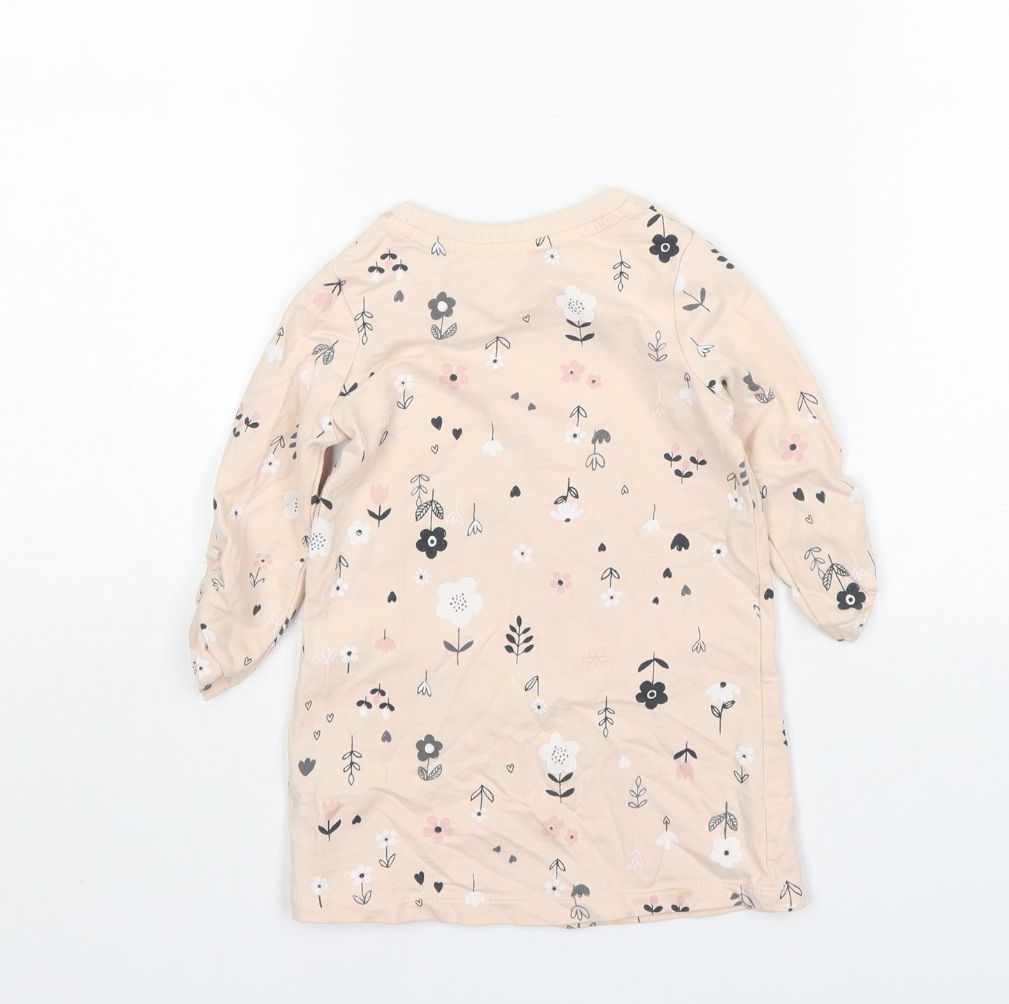 George Girls Multicoloured Floral Cotton Jumper Dress  Size 12-18 Months  Round Neck