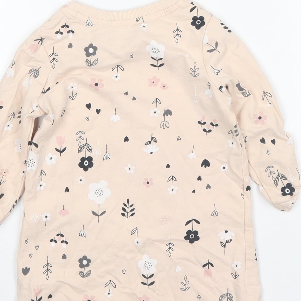 George Girls Multicoloured Floral Cotton Jumper Dress  Size 12-18 Months  Round Neck