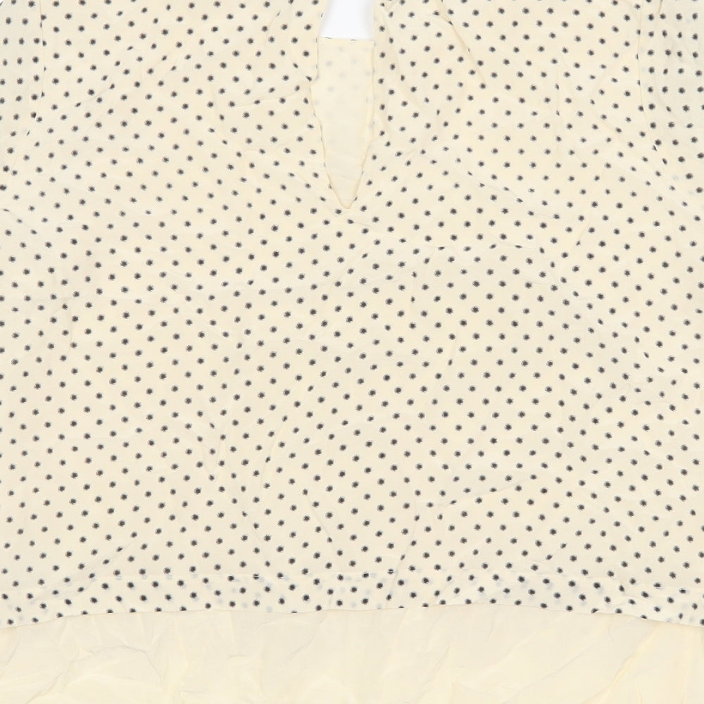 H&M Womens Multicoloured Polka Dot Silk Basic Blouse Size 14 Round Neck