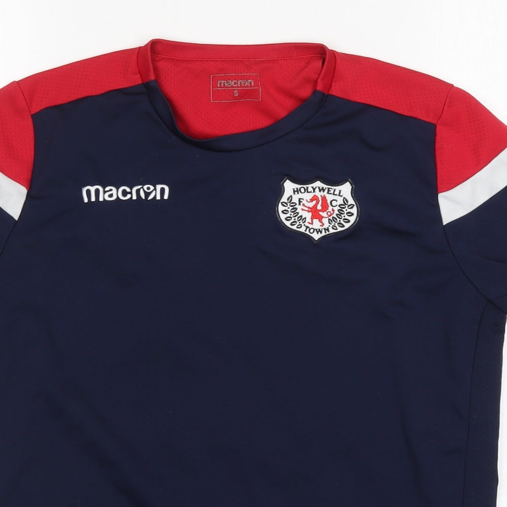 Macron Mens Multicoloured  Polyester Basic T-Shirt Size S Round Neck  - Holywell Town FC