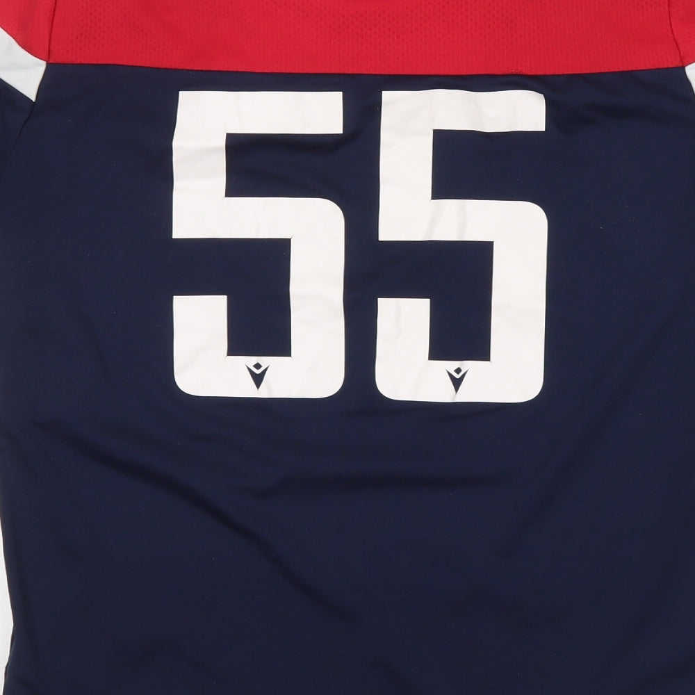 Macron Mens Multicoloured  Polyester Basic T-Shirt Size S Round Neck  - Holywell Town FC