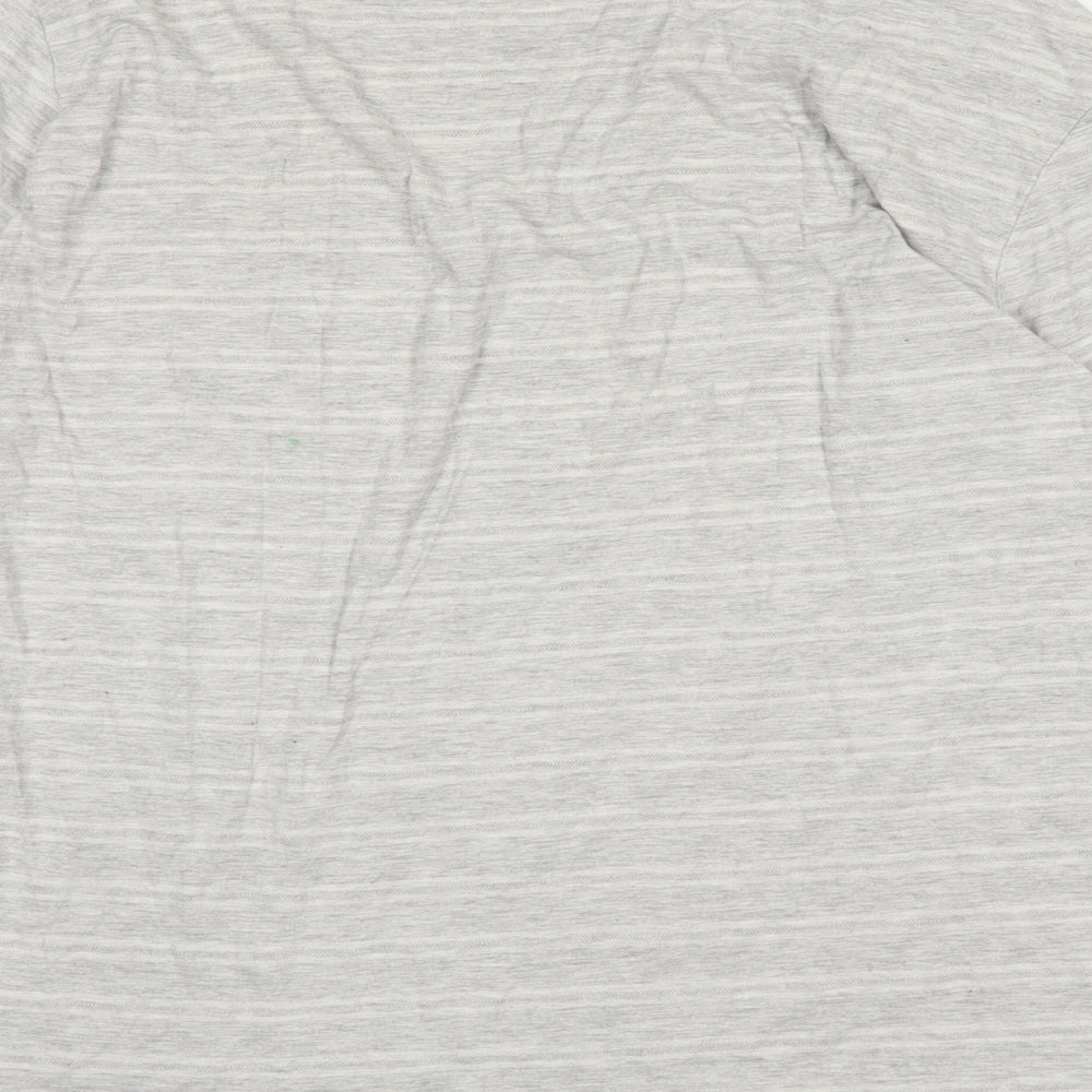Primark Mens Grey Striped Cotton  Pyjama Top Size XL