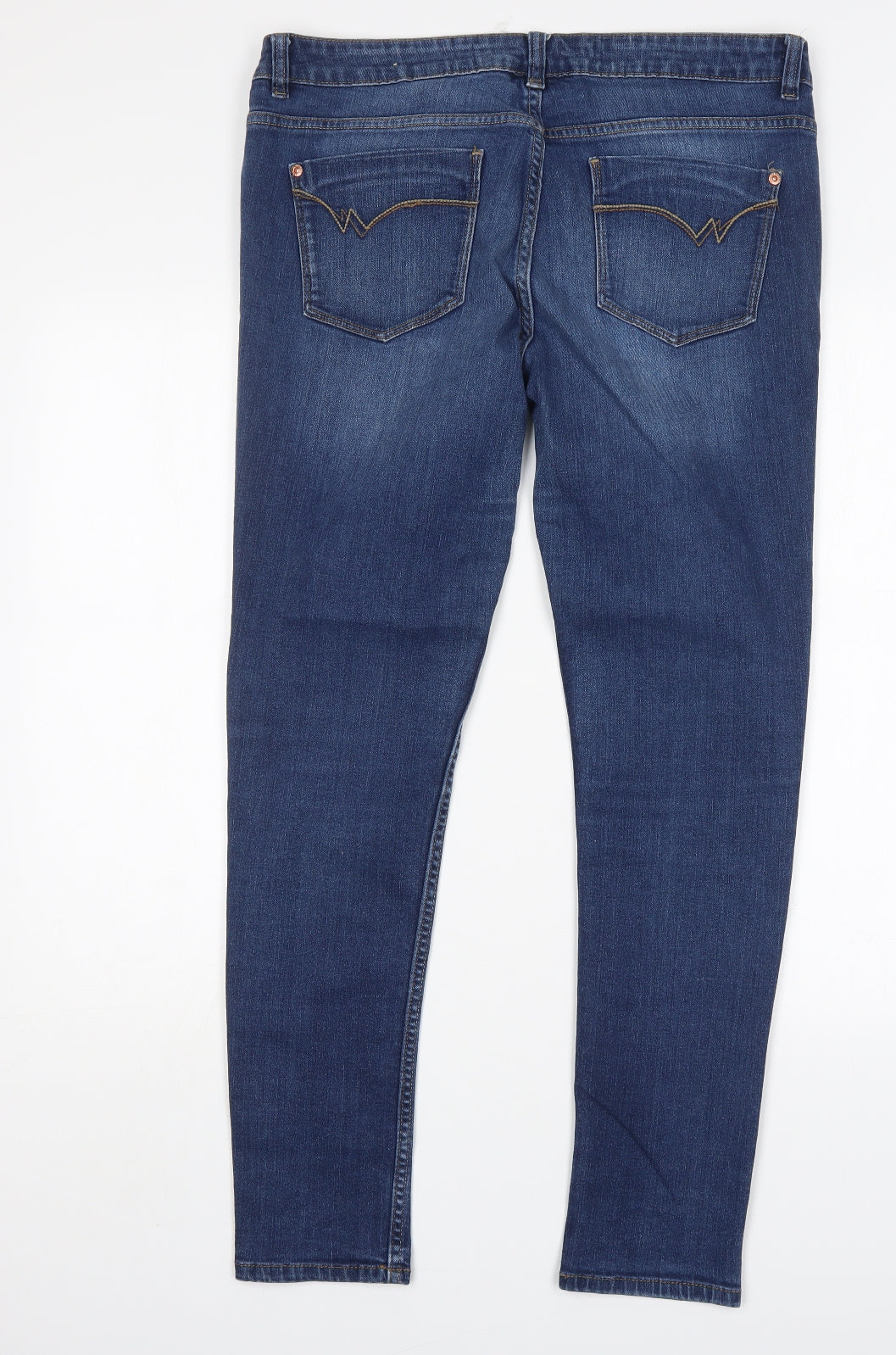 NEXT Womens Blue  Cotton Skinny Jeans Size 16 L29 in Regular