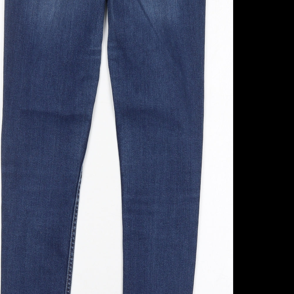 NEXT Womens Blue  Cotton Skinny Jeans Size 16 L29 in Regular