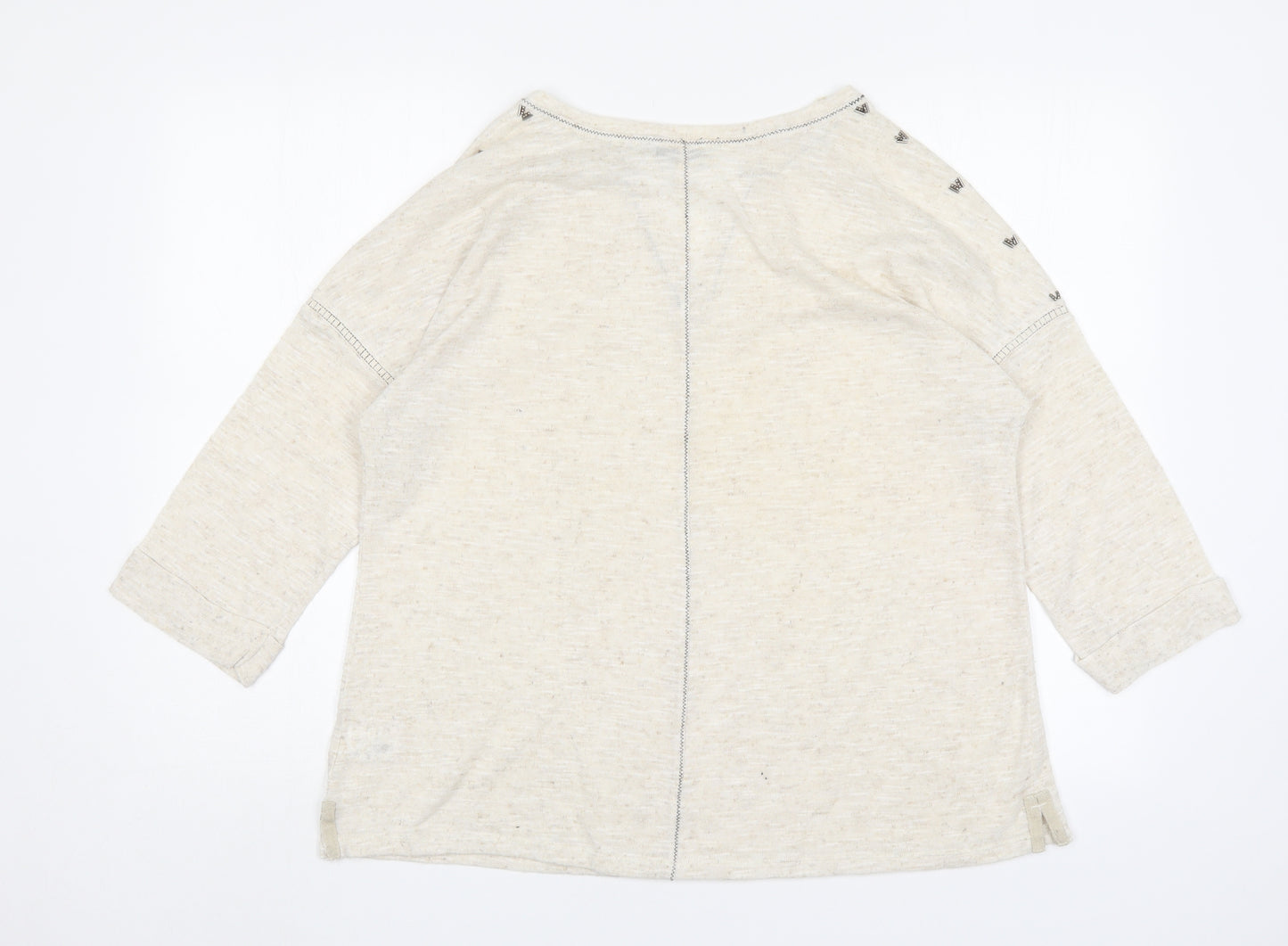 NEXT Womens Beige V-Neck  Polyester Pullover Jumper Size 18