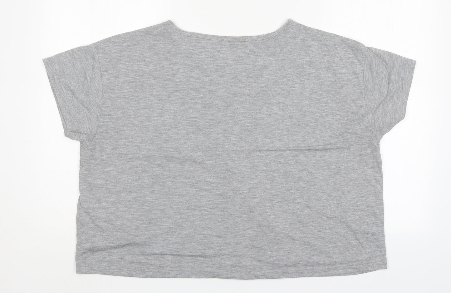 Pineapple Womens Grey  Polyester Basic T-Shirt Size 18 Round Neck