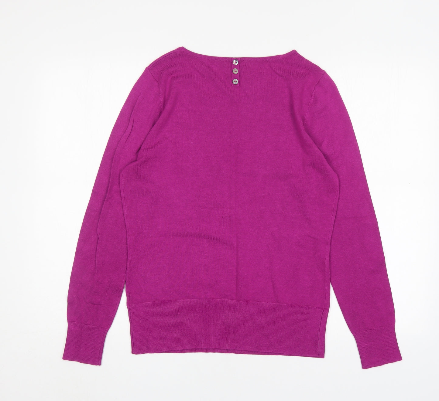 TU Womens Purple Round Neck  Viscose Pullover Jumper Size 14