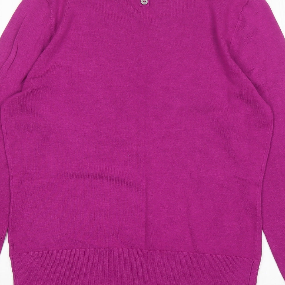 TU Womens Purple Round Neck  Viscose Pullover Jumper Size 14