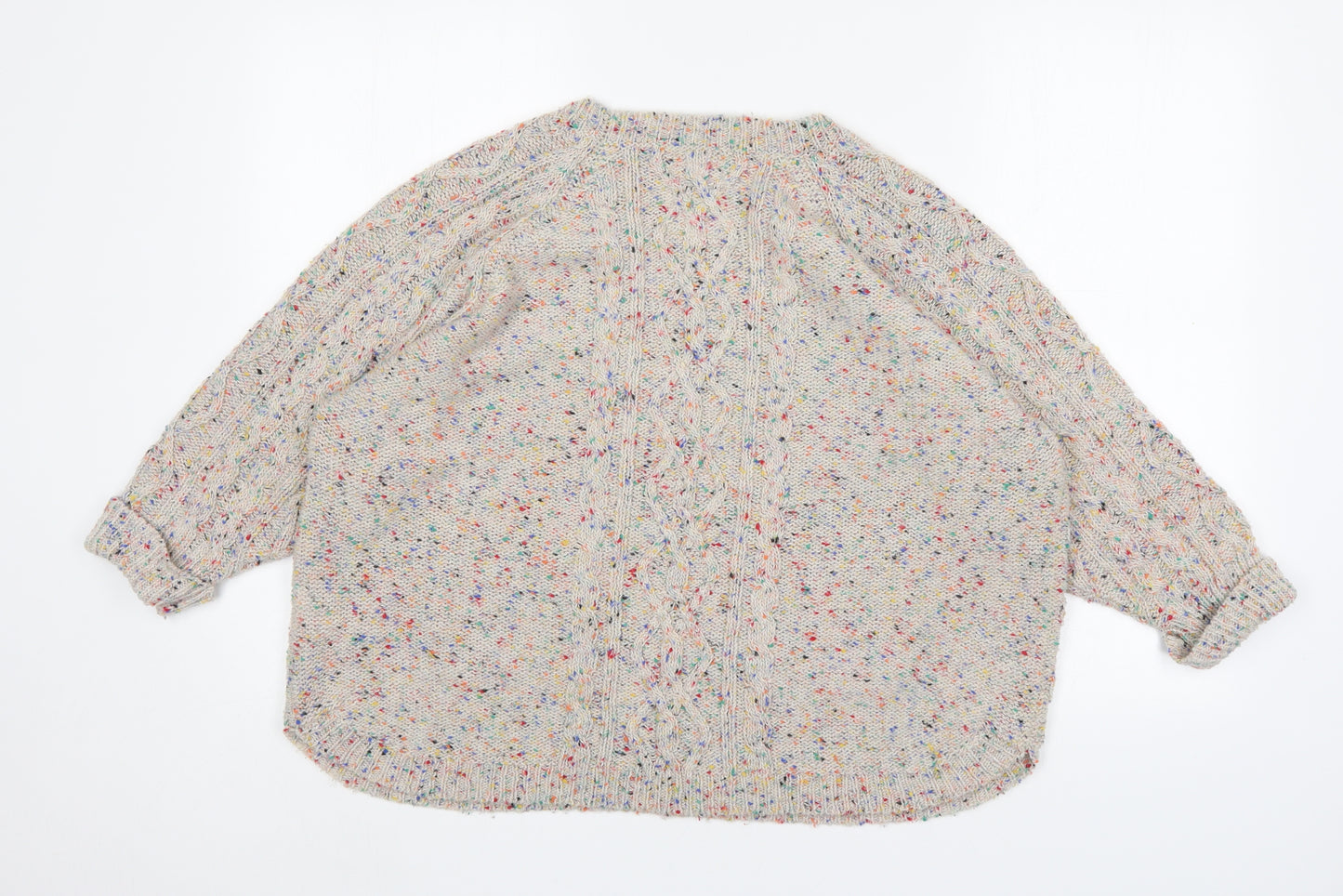 Mantaray Womens Multicoloured Round Neck Polka Dot Acrylic Pullover Jumper Size 18