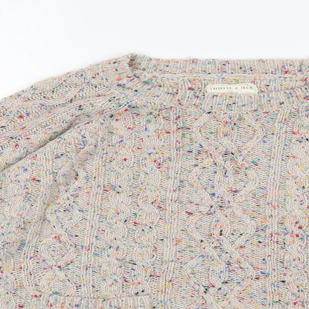 Mantaray Womens Multicoloured Round Neck Polka Dot Acrylic Pullover Jumper Size 18
