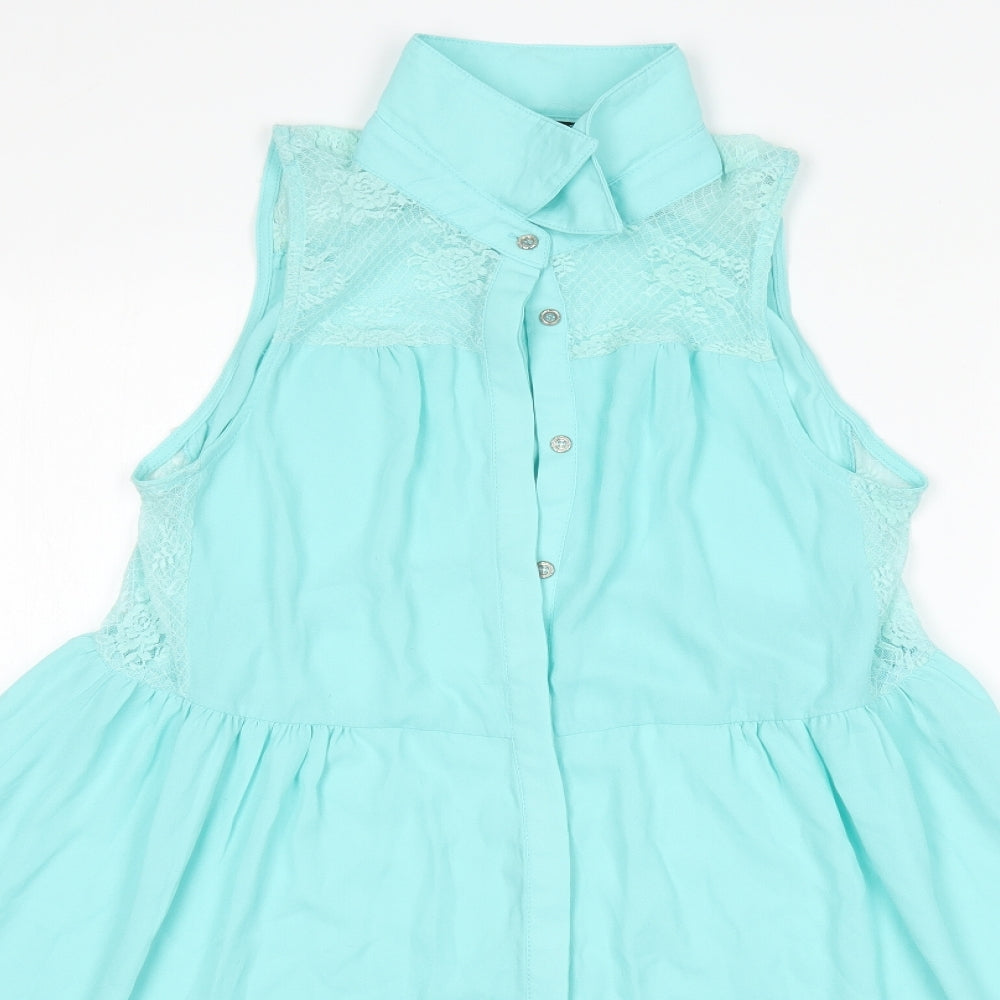 Girls On Film Womens Blue  Polyester A-Line  Size 12  Collared