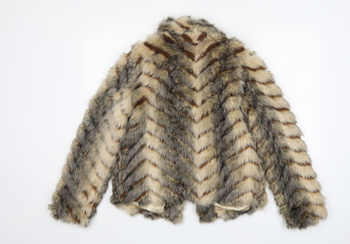Miss Selfridge Womens Brown   Jacket  Size M   - Fur Jacket
