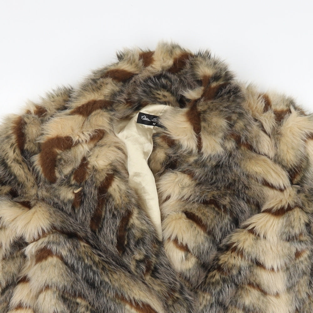 Miss Selfridge Womens Brown   Jacket  Size M   - Fur Jacket