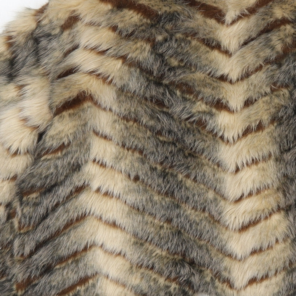 Miss Selfridge Womens Brown   Jacket  Size M   - Fur Jacket