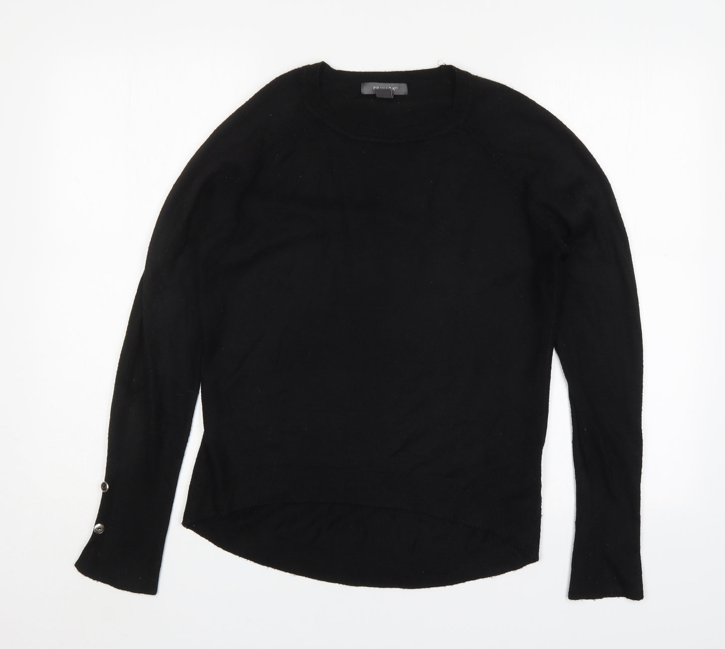 Primark Womens Black Round Neck  Acrylic Pullover Jumper Size XS