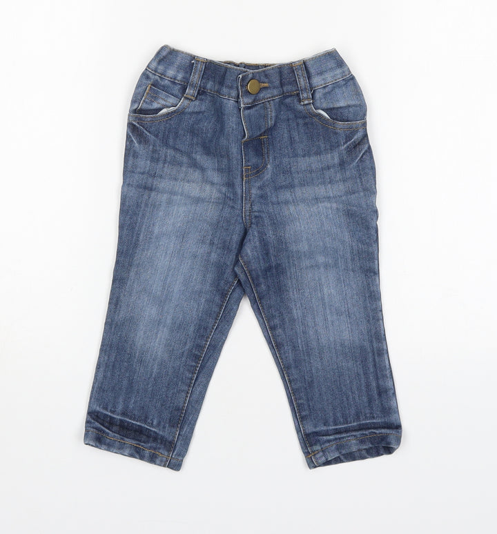 M&Co Boys Blue Cotton Jeans Size 12-18 Months