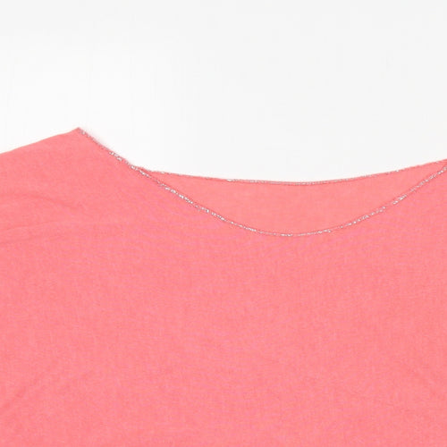 Preworn Womens Pink Round Neck  Viscose Pullover Jumper Size 8