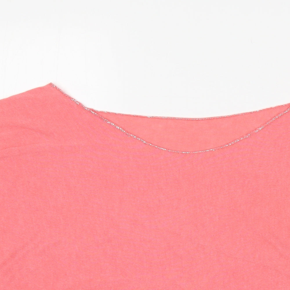 Preworn Womens Pink Round Neck  Viscose Pullover Jumper Size 8
