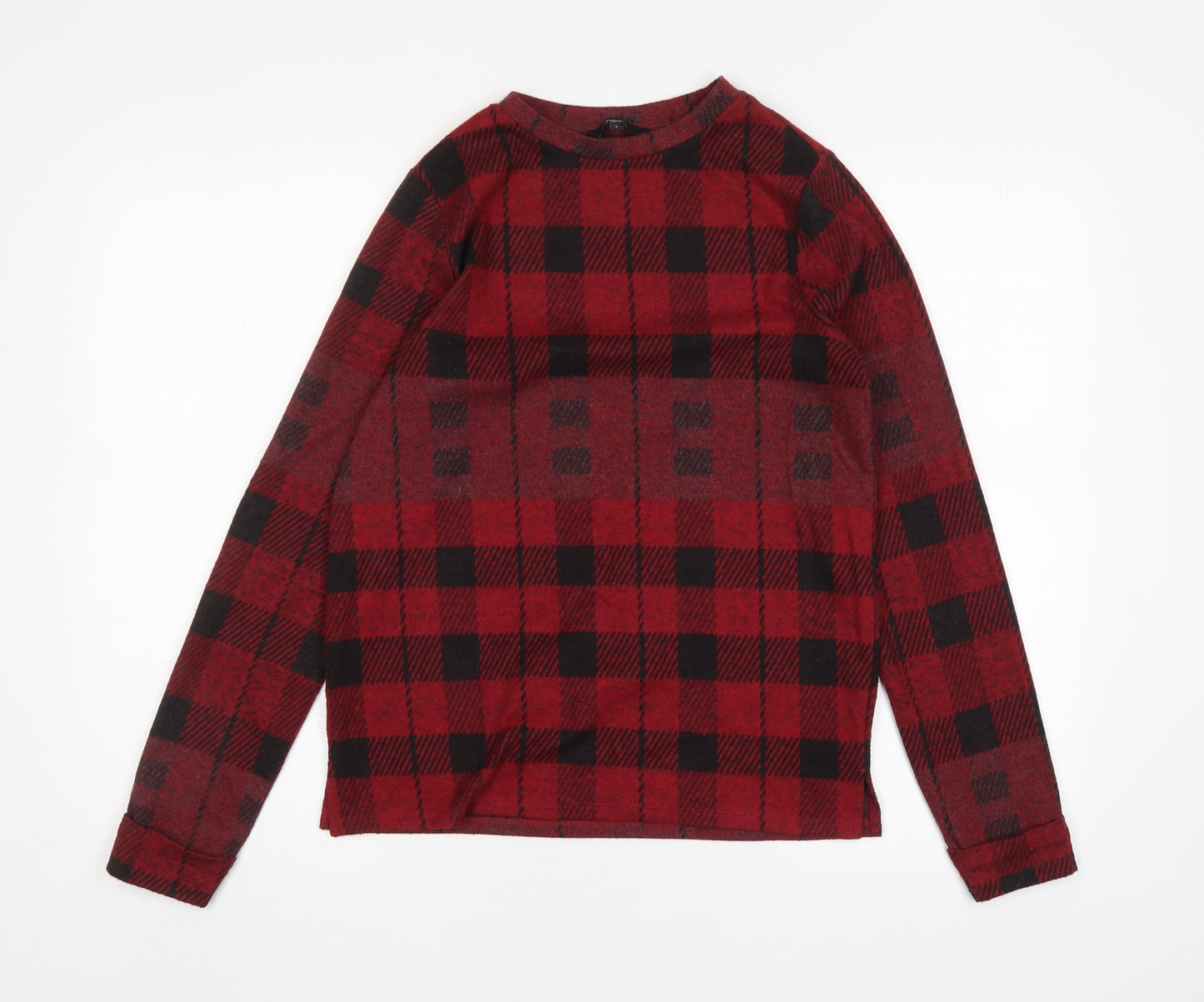NEXT Womens Multicoloured Round Neck Check Polyester Pullover Jumper Size 8