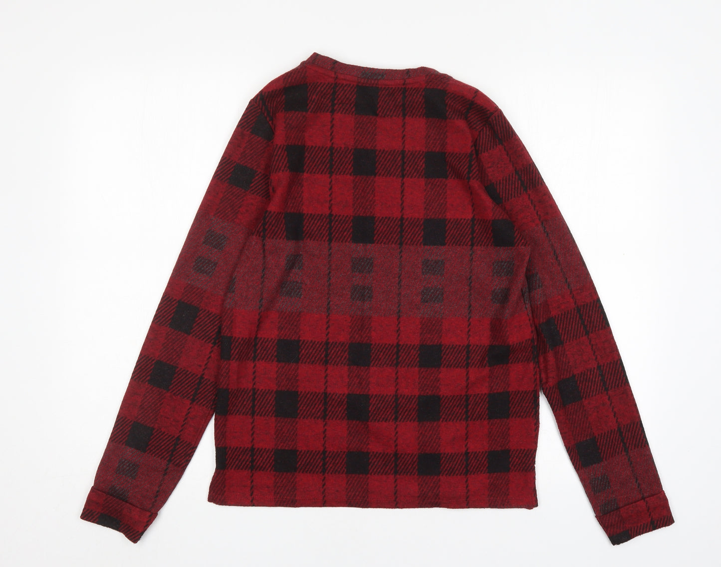 NEXT Womens Multicoloured Round Neck Check Polyester Pullover Jumper Size 8